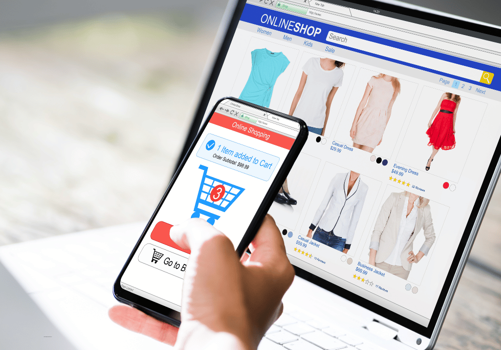 Shopping on an e-commerce store online